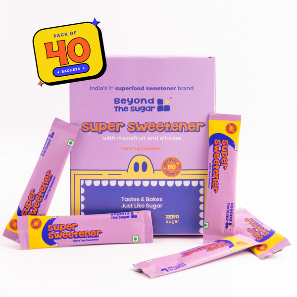 Super Sweetener | Monk Fruit and Allulose - Sachet Pack of 40 Sachets (200 GM)