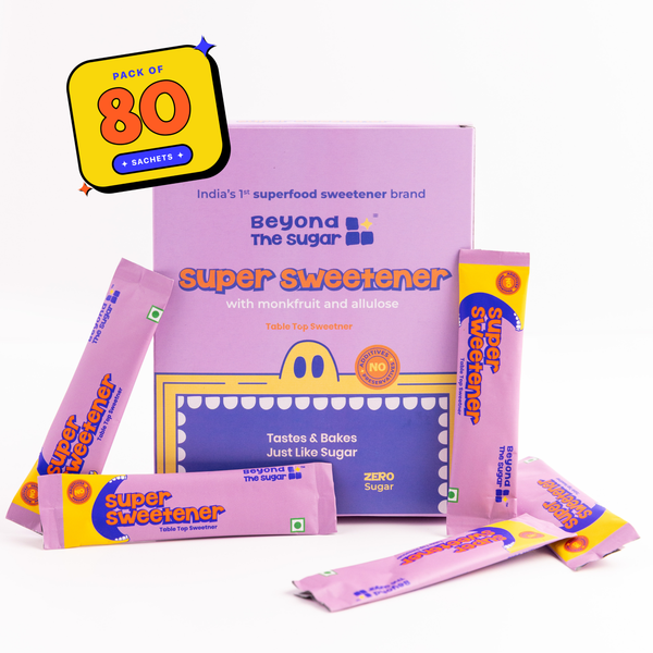 Super Sweetener | Monk Fruit and Allulose - Sachet Pack of 80 Sachets (400 GM)