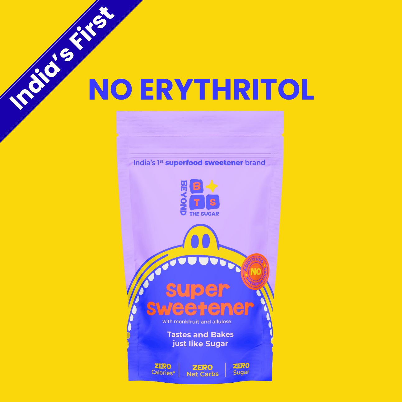 Super Sweetener | Monk Fruit and Allulose - Pouch 120 GM